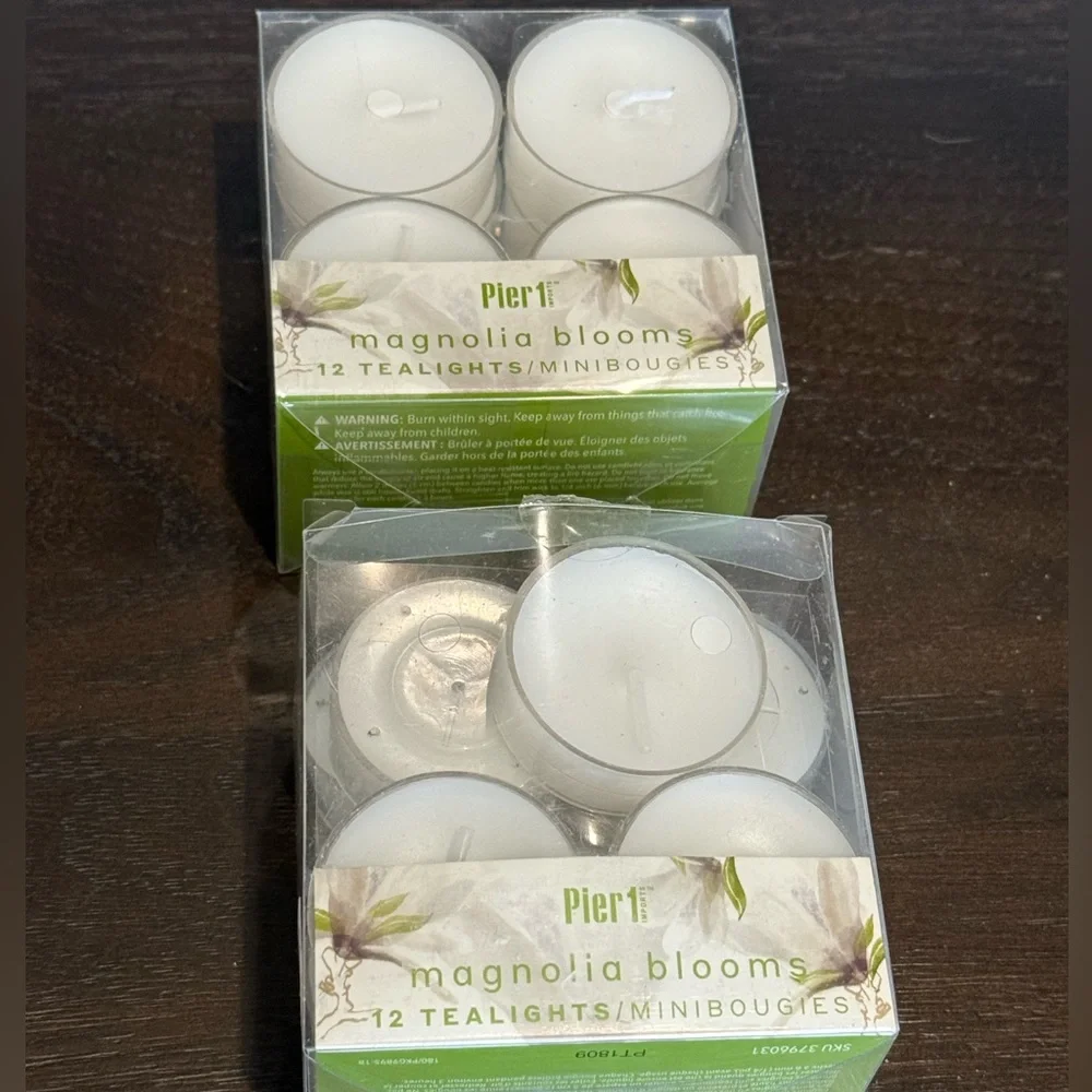 Vintage Pier 1 Magnolia Blooms Scented Tea Lights Lot - 23 Total New